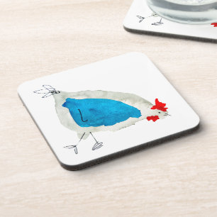 Dessous-de-verre Poulets mignons aquarelle