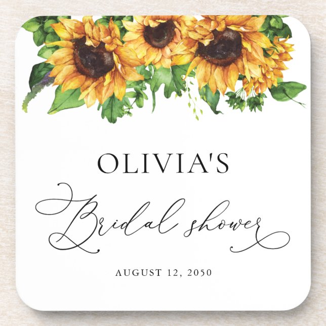 Dessous de verre pour mariage de tournesol (Devant)