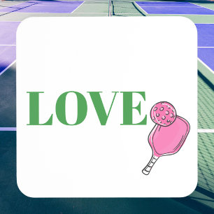 Dessous-de-verre Preppy Pink Pickleball Paddle Ball Love