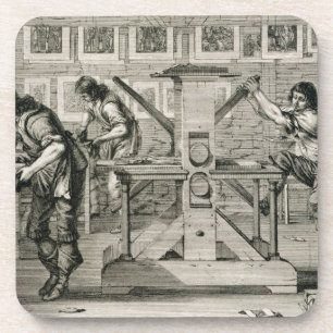 Dessous-de-verre Presse typographique française, 1642 (gravure)