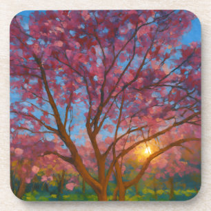 Dessous-de-verre Printemps Éveil - Paysage de l'arbre florissant