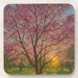Dessous-de-verre Printemps Éveil - Paysage de l'arbre florissant