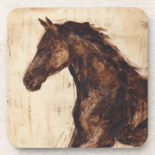 Dessous-de-verre Profil du cheval sauvage Brown