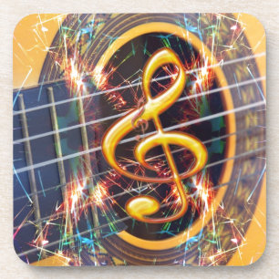 Dessous-de-verre Psychadélique Accoustique Guitare, conception de l