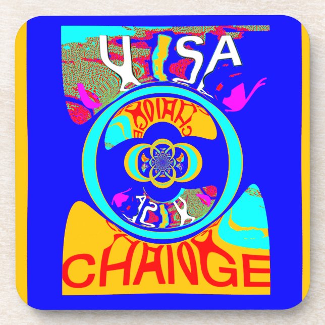 Dessous-de-verre Psychedelic Groove : Pop Art Énergie Abstraite (Devant)