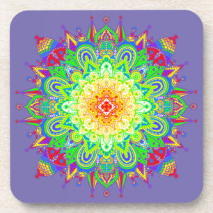 Dessous-de-verre Psychedelic Zen Mandala Art Abstrait