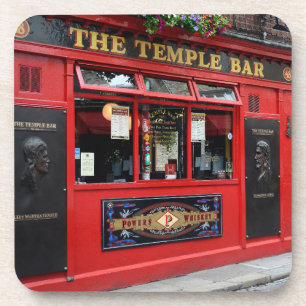 Dessous-de-verre Pub rouge de barre de temple à Dublin
