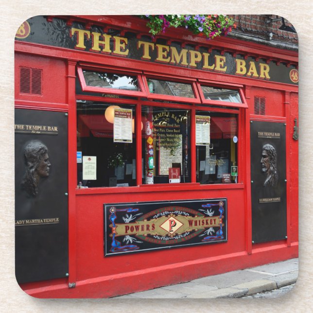 Dessous-de-verre Pub rouge de barre de temple à Dublin (Devant)