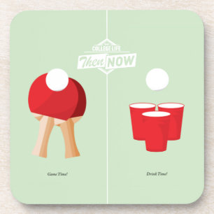Dessous-de-verre Puis et maintenant : Ping-pong
