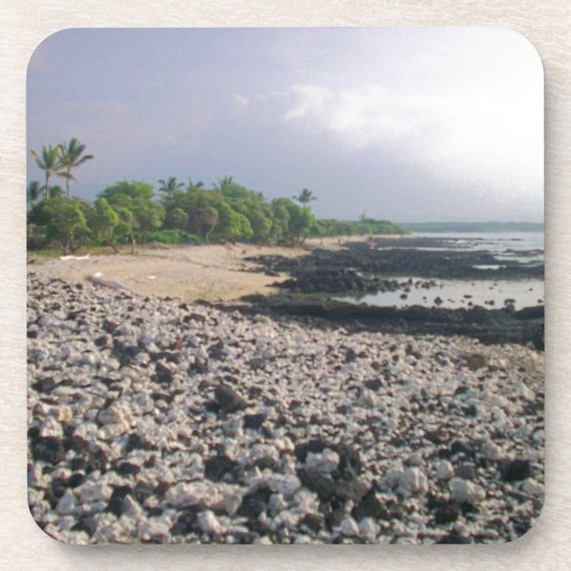 Dessous-de-verre PunaluGu Plage de sable noir Hawaii Big Island (Devant)