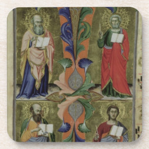 Dessous-de-verre Quatre évangélistes, XIVème siècle (vélin)