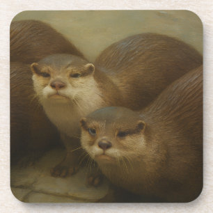 Dessous-de-verre Quatuor Otter - Art de la faune