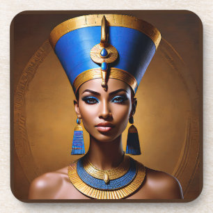 Dessous-de-verre "Queen Nefertiti" Belle reine africaine antique