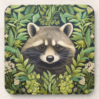 Dessous-de-verre Raccoon et feuillage de style Art nouveau