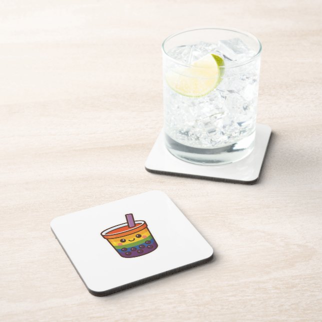 Dessous-de-verre Rainbow Bubble Tea LGBTQ+ Pride (Côté Droit)