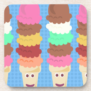 Dessous-de-verre Rainbow Color Sky High Ice Cream Cones Art