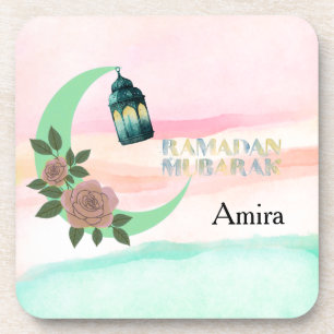 Dessous-de-verre Ramadan aquarelle – Croissant de Lune