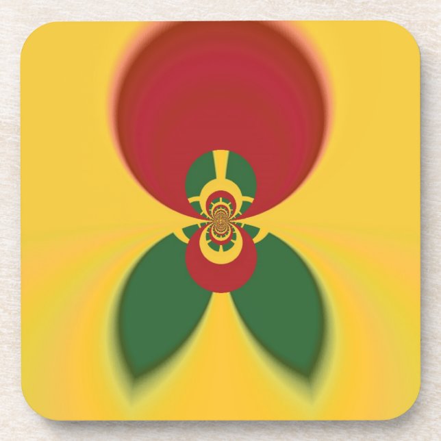 Dessous-de-verre Rasta Colours Art Abstrait Imprimer (Devant)