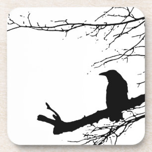 Dessous-de-verre Raven Ravenware Black Bird Silhouette