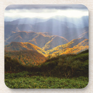 Dessous-de-verre Rayons de soleil sur les montagnes de Shirakami-Sa