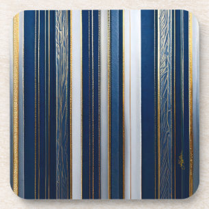 Dessous-de-verre Rayures bleues Hanukkah Blues bleu blanc or