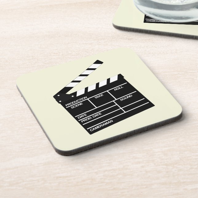 Dessous-de-verre Réalisateur Cinéma Clappeur Clapperboard Design (Côté gauche)