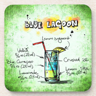Dessous-de-verre Recette de boisson Blue Lagoon