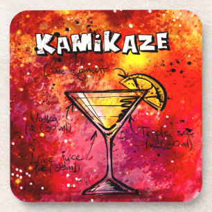 Dessous-de-verre Recette de boissons de barman de kamikaze