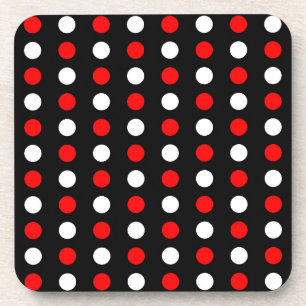 Dessous-de-verre Red and white polka dots pattern