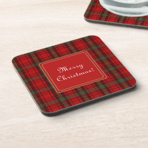 Dessous-de-verre Red Black Green Cosy Plaids Joyeux Noël