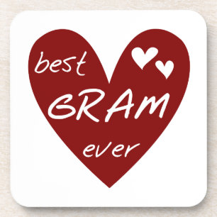 Dessous-de-verre Red Heart Meilleur Cadeaux Gram Ever