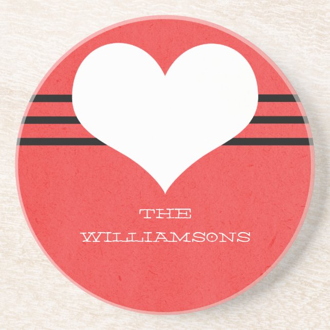 Dessous de verre Red Modern Heart (Devant)