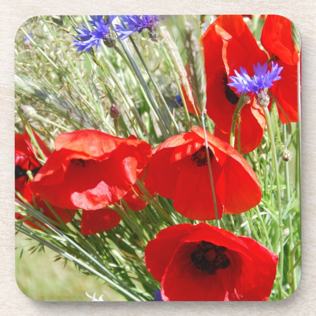 Dessous-de-verre Red Poppy, Cottage Garden photo (Devant)