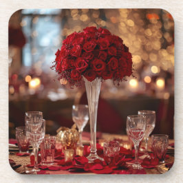 Dessous-de-verre Red Rose Valentine Romantic Aesthetic Coaster Set