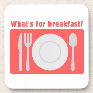 Dessous-de-verre Red Set de table What's for Breakfast Beverage Coa