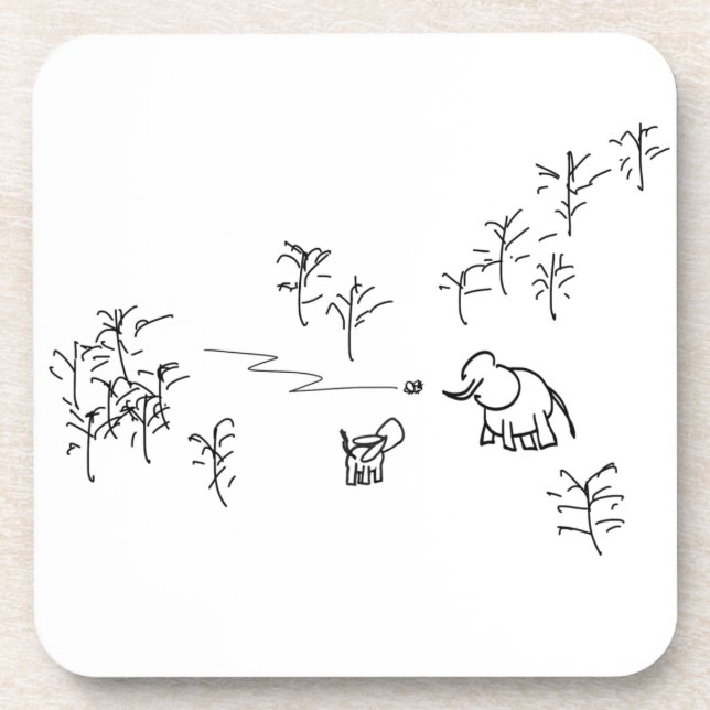 Dessous-de-verre regard d'âne et d'éléphant à l'insecte de vol (Devant)