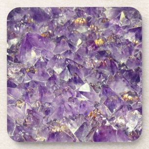Dessous-de-verre Regard en pierre de cristal d'améthyste pourpre