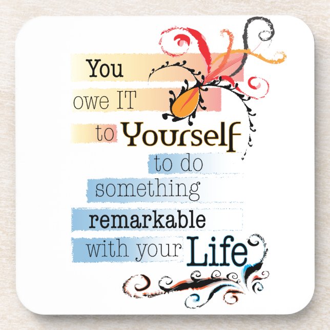 Dessous-de-verre Remarquable LIFE Inspirational Citation illustrée (Devant)