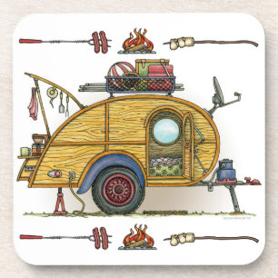 Dessous-de-verre Remorque vintage mignonne de voyage de campeur de