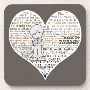 Dessous-de-verre Remplir votre Brown de coeur foncé