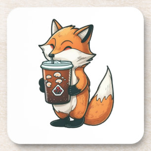 Dessous-de-verre Renard avec une tasse