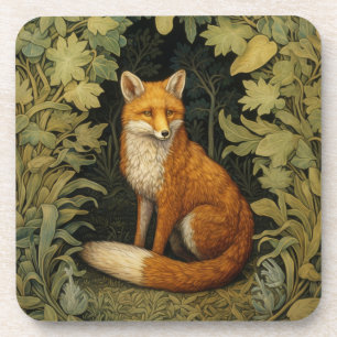 Dessous-de-verre Renard dans la forêt, style Art nouveau
