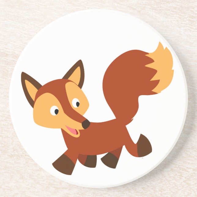 Dessous de verre renard de dessin animé mignon heu (Devant)