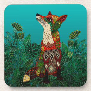 Dessous-de-verre renard floral