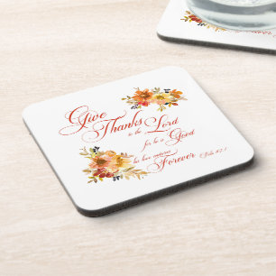 Dessous-de-verre Rendez grâce au Seigneur automne aquarelle florale