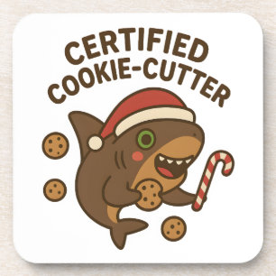 Dessous-de-verre Requin de Noël drôle certifié Cookie-Cutter Pun