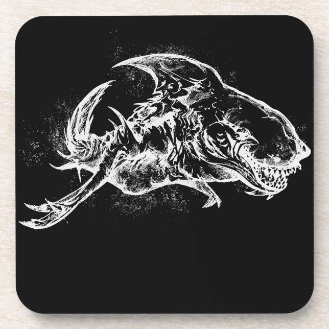 Dessous-de-verre Requin malin en blanc (Devant)