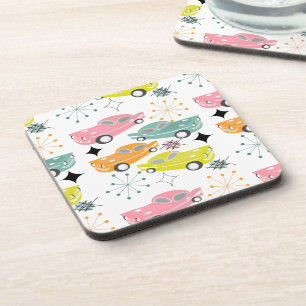 Dessous-de-verre Retro Cars Starburst atomique moderne milieu du si