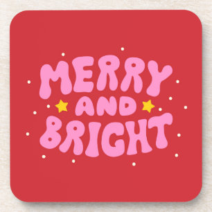 Dessous-de-verre Retro Merry et Bright Holiday Design