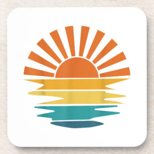 Dessous-de-verre Retro Sunset Rays Wavy Vintage Retro Sunshine Sun
